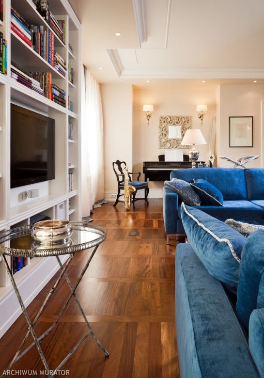 Kącik muzyczny w apartamencie w stylu nowojorskim