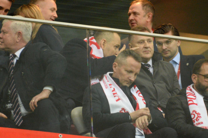 Karol Nawrocki i Przemysław Czarnek na mecze Polska - Albania