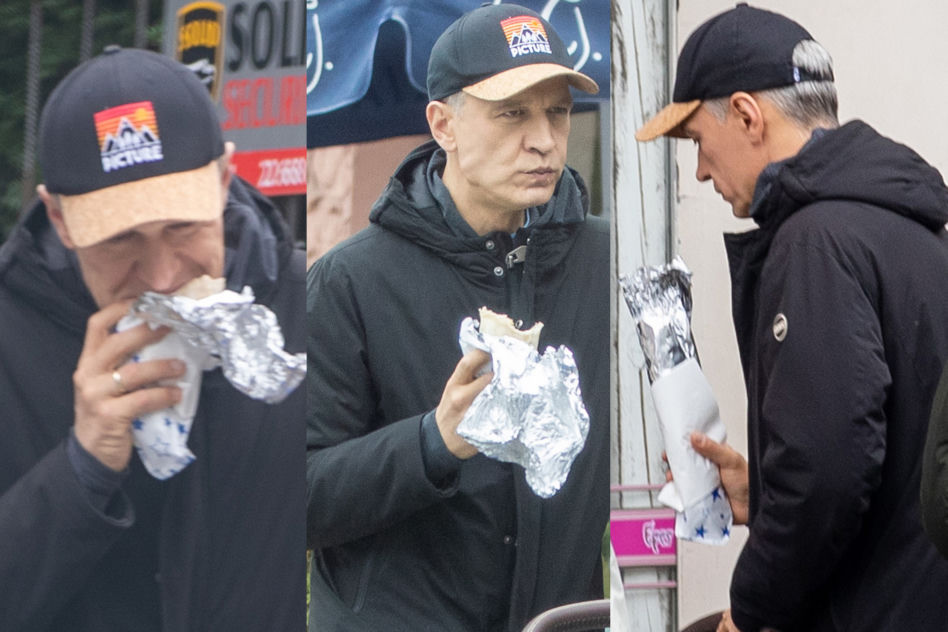 Michał Żebrowski  dojada na mieście 