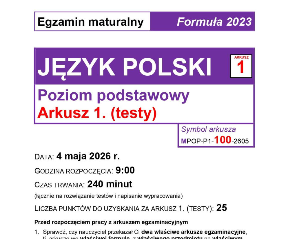 Matura 2026 polski arkusz CKE