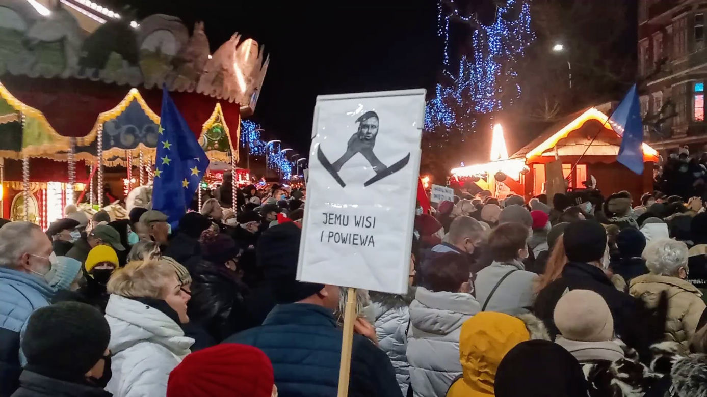 Protest "Wolne media" w Szczecinie