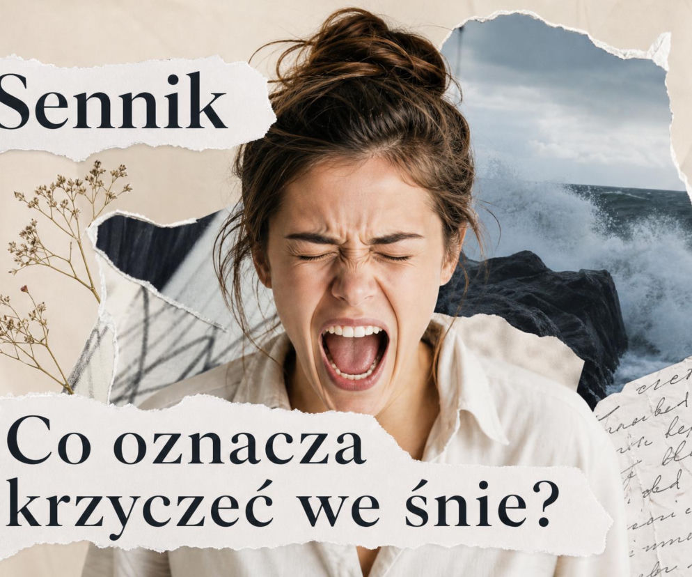 Krzycząca kobieta z zamkniętymi oczami. Obok miniatura wzburzonego morza. O znaczeniu snów na SE.