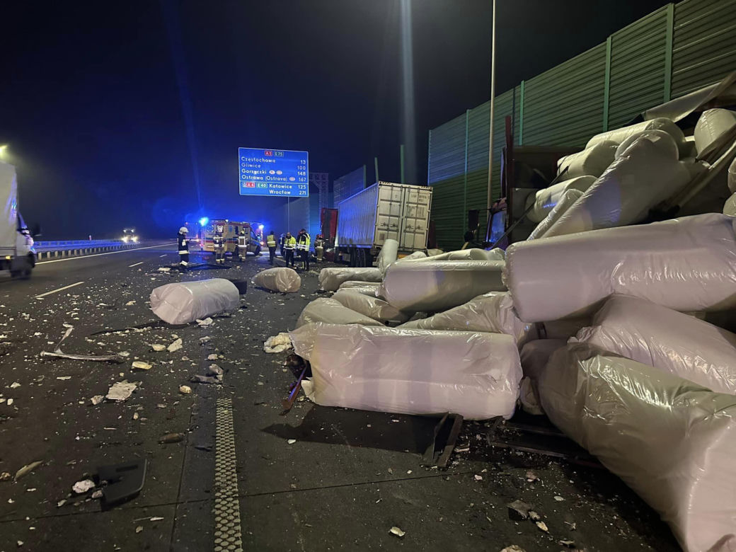 Wypadek na A1 ZDJĘCIA