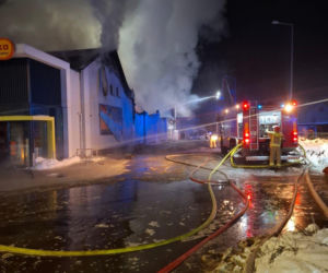 Pożar Biedronki w Polanowie