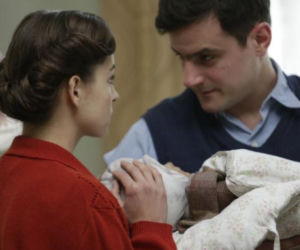 Czas honoru 7 sezon. Janek (Antoni Pawlicki), Lena (Agnieszka Więdłocha)