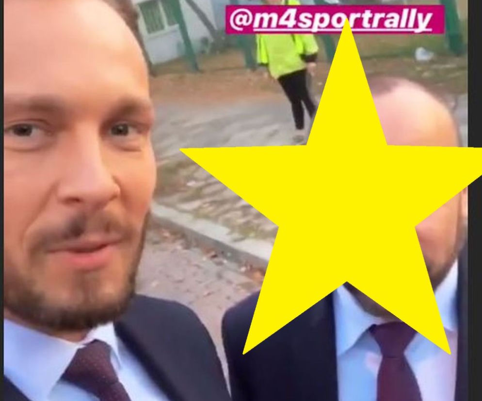 M jak miłość. Leszek Krajewski (Sławek Uniatowski) z dublerem na planie