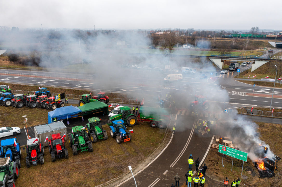 Protest rolników w Medyce 
