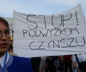 Protest mieszkańców ADM w Bydgoszczy. Ich czynsz to 10,80 zł za m2