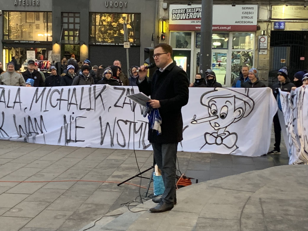 Protest kibiców Ruchu Chorzów w sprawie stadionu 