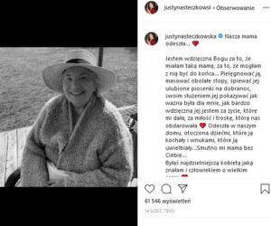 Justyna Steczkowska była z mamusią do końca