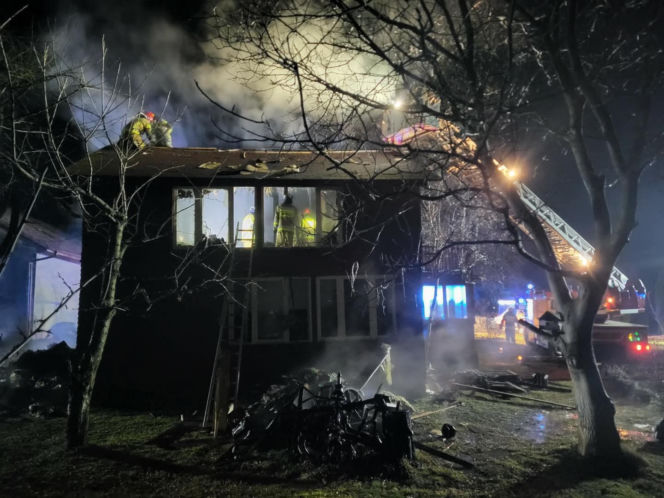Pożar domu w Tarczku
