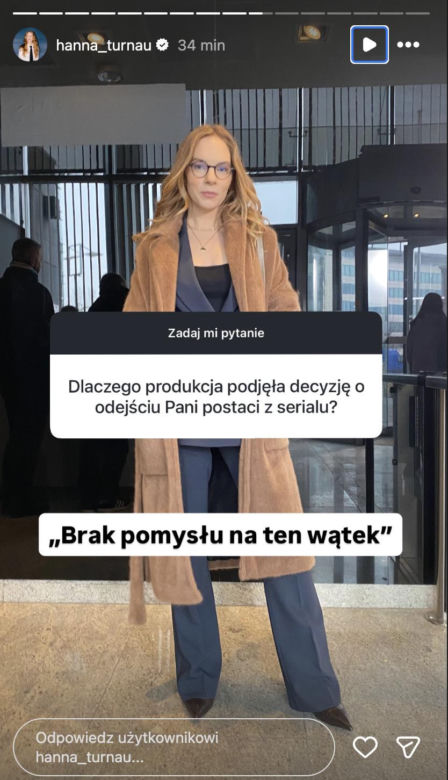 M jak miłość. Hanna Turnau o odejściu z serialu
