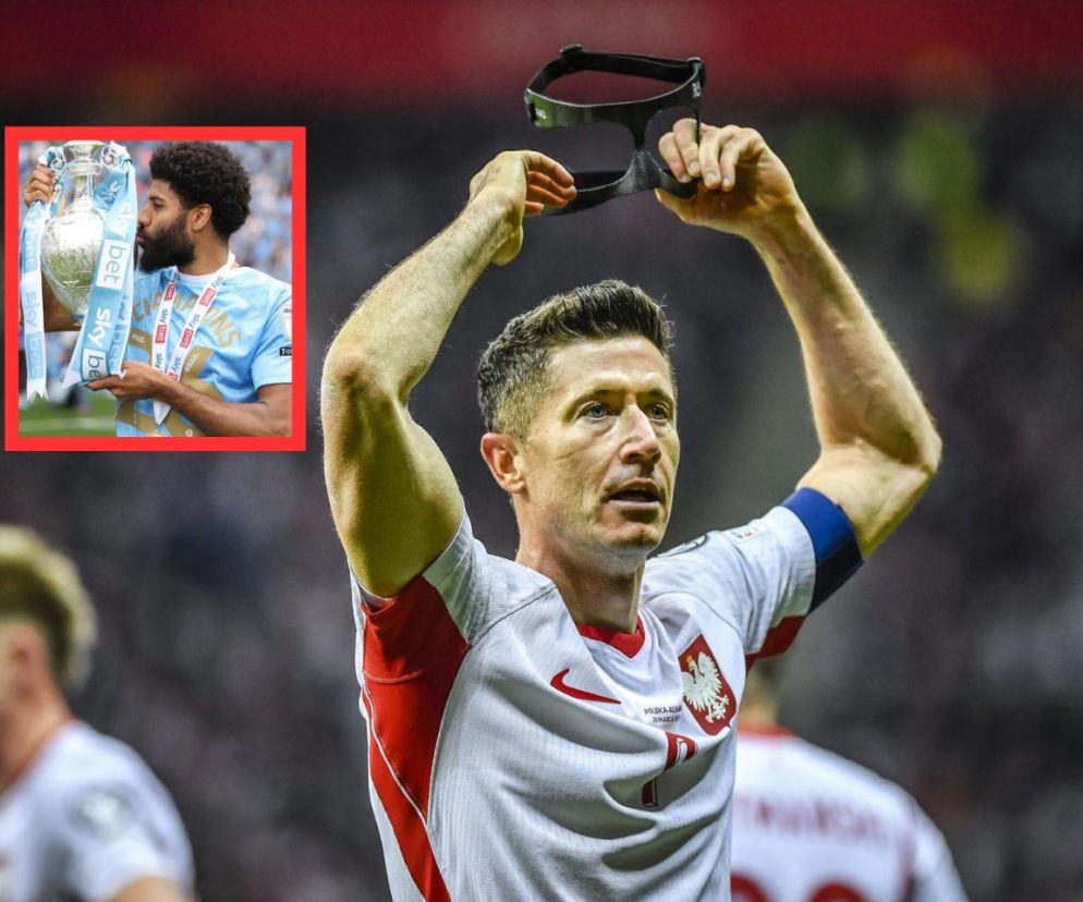 Robert Lewandowski na boisku. Obok na miniaturze Ellis Simms całujący puchar. O zmianach w kadrze przeczytasz na Eska.