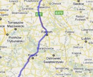 Trasa E77 Warszawa-Kraków