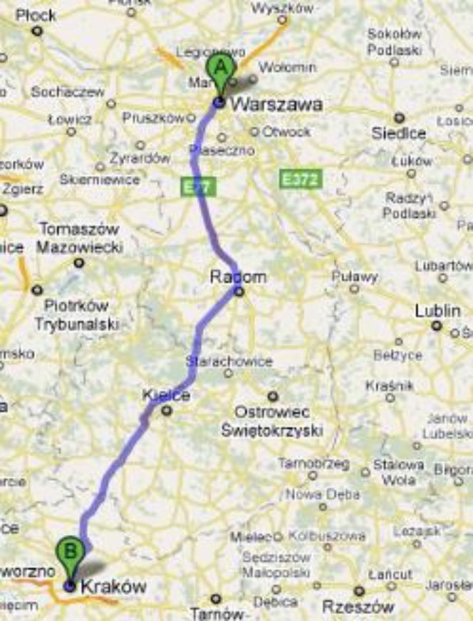 Trasa E77 Warszawa-Kraków
