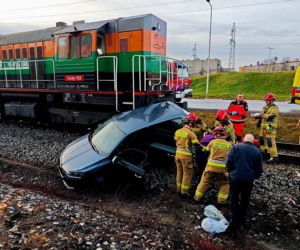 Polkowice. Wypadek na przejeździe kolejowym