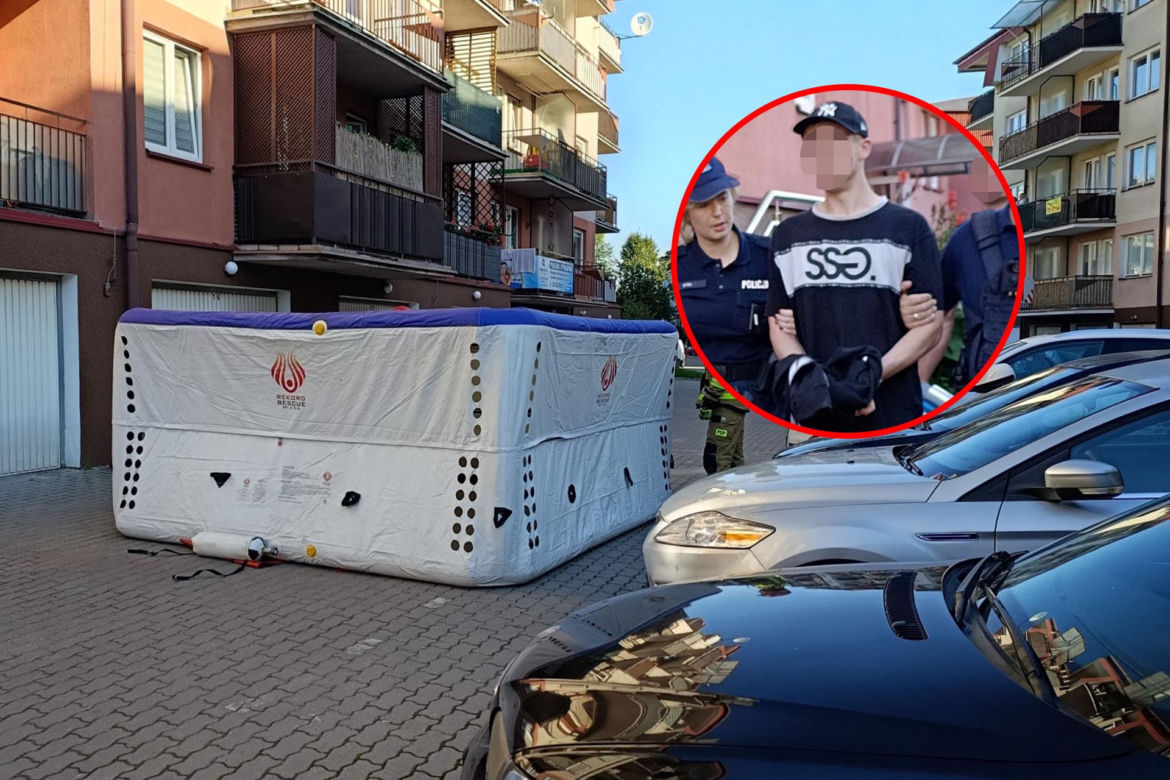 Niewiarygodne! 22-latek skoczył z drugiego piętra i uciekł do mieszkania. Co się stało w Siedlcach?