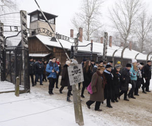 Rocznica wyzwolenia niemieckiego nazistowskiego obozu koncentracyjnego i zaglady Auschwitz
