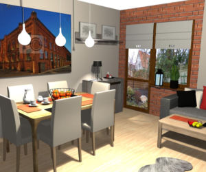 Salon w stylu industrialnym