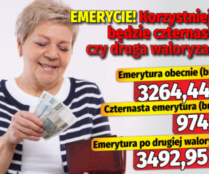 Emerycie! Korzystniejsza będzie czternastka, czy druga waloryzacja?