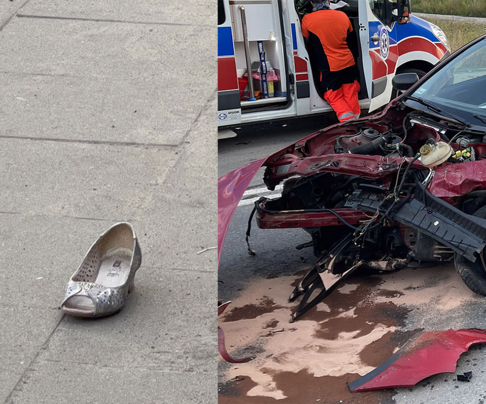 Śmiertelny wypadek w Warszawie. Na asfalcie został biały pantofel ofiary