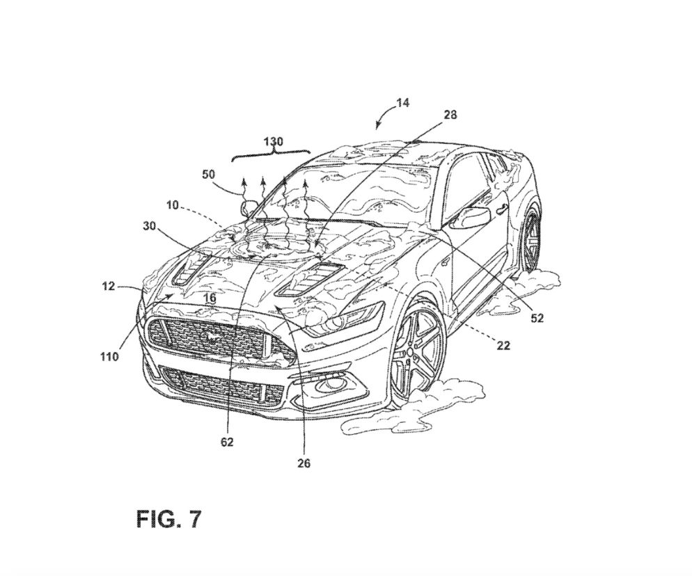 Ford Mustang patent podgrzewanej maski