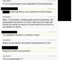 Białystok. Zapis SMS rozmowy z pedofilem zatrzymanym na ul. Warszawskiej