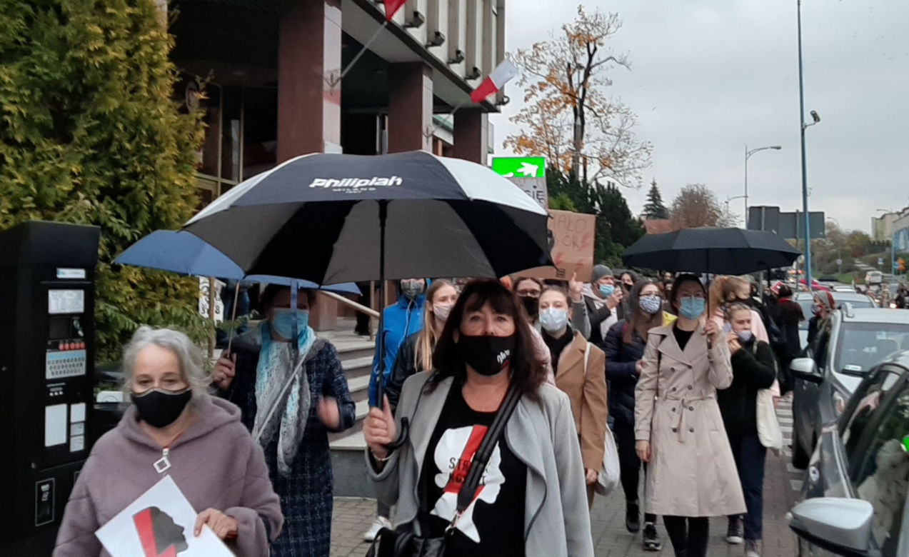 Protest kobiet - blokada ulic w Olsztynie