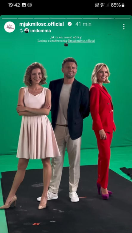 M jak miłość nowa czołówka po wakacjach 2024. Dorota (Iwona Rejzner), Bartek (Arkadiusz Smoleński), Natalka (Dominika Suchecka)