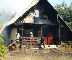 Pożar domków letniskowych