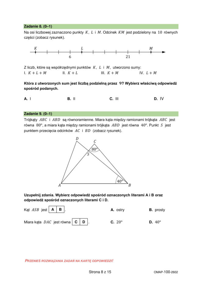 Próbny egzamin ósmoklasisty 2026: Matematyka ARKUSZE CKE