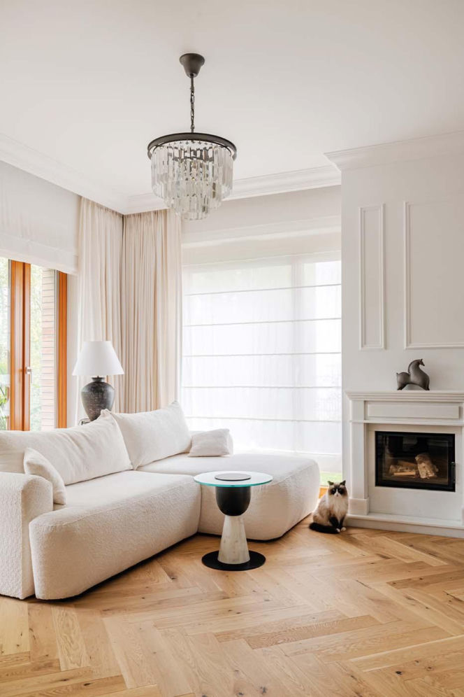 Wnętrze inspirowane Kolorem Roku Pantone 2026 Cloud Dancer