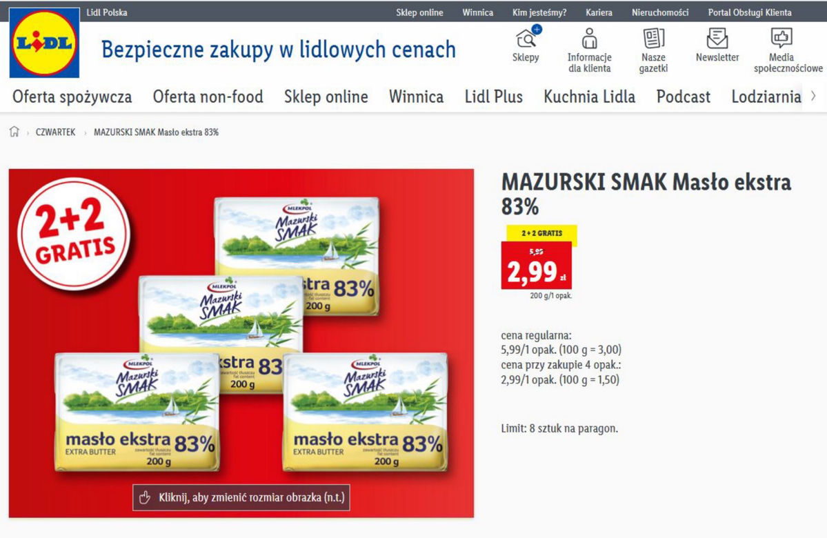 Masło za darmo