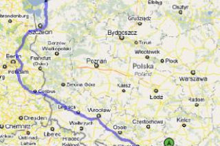 Trasa E40 Kraków-Dziwnów - mapka