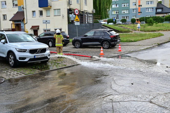 Gryfino. Usuwanie skutów ulewy