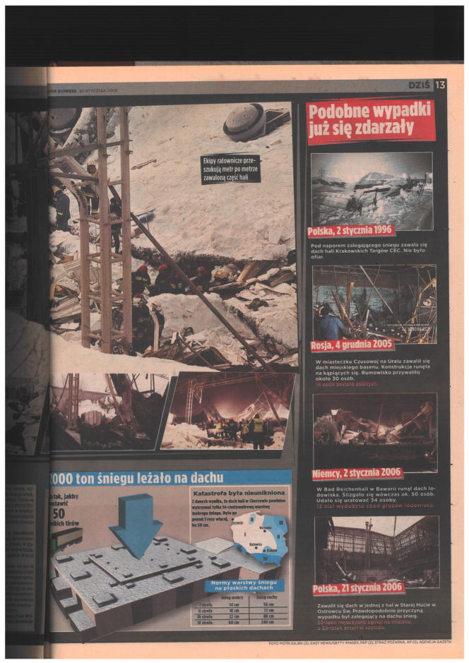 Katastrofa hali MTK w Katowicach. Materiały archiwalne