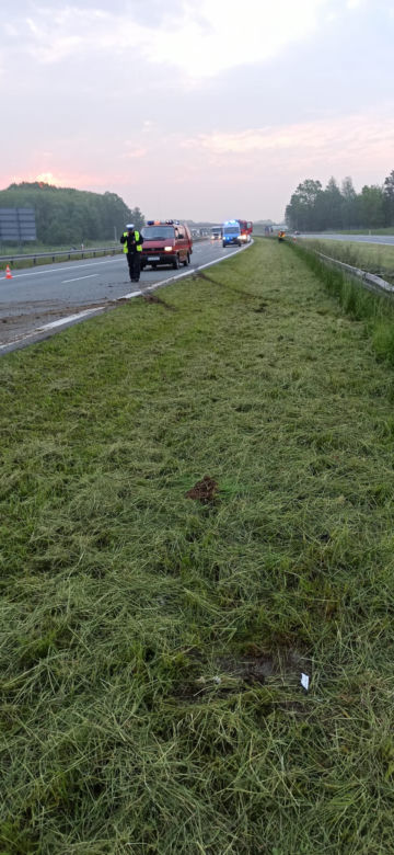 Wypadek na A4 koło Tarnowa - 26.05.2023r.