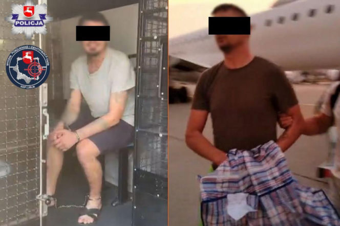 Dwaj zatrzymani bracia z zasłoniętymi oczami. O ich ekstradycji z Hiszpanii do Polski przeczytasz na Eska Lublin.