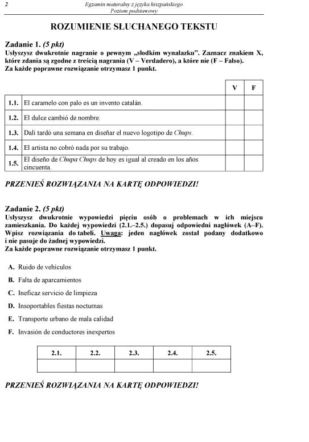 Matura 2012 hiszpański podstawowy 
