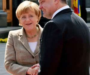 Angela Merkel i Petro Poroshenko w Kijowie 