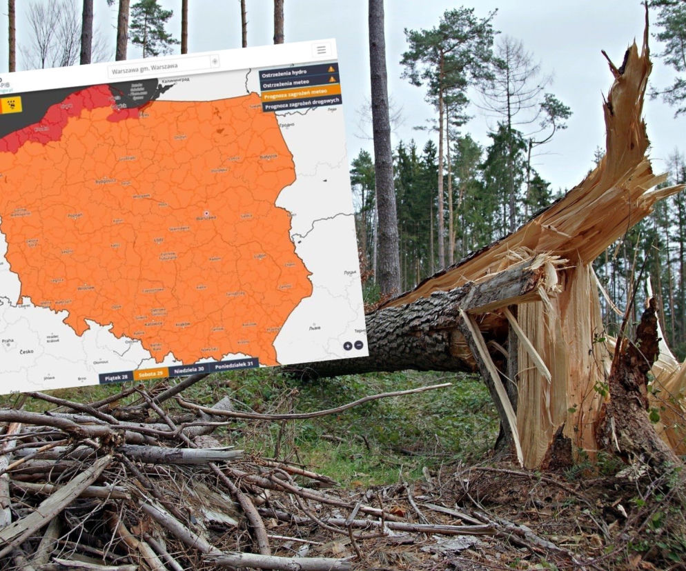 Potężna wichura nadciąga! Są już pierwsze skutki. Strażacy mają ręce pełne roboty