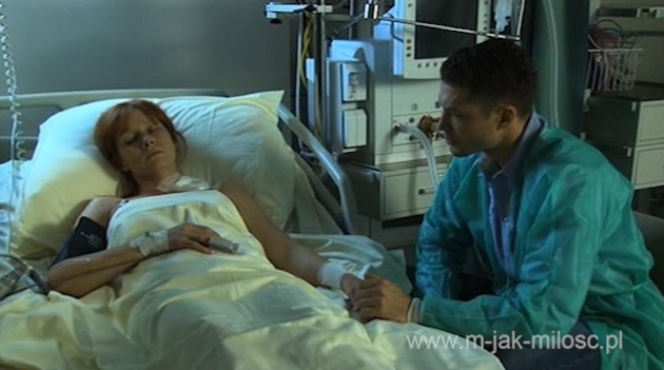 	M jak miłość odc. 1042. Agnieszka (Magdalena Walach), Tomek (Andrzej Młynarczyk)