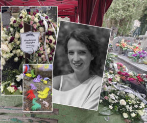 Tak teraz wygląda grób Magdaleny Majtyki. Laurka, mnóstwo kwiatów, piórka. Wzruszające!