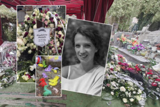 Tak teraz wygląda grób Magdaleny Majtyki. Laurka, mnóstwo kwiatów, piórka. Wzruszające!