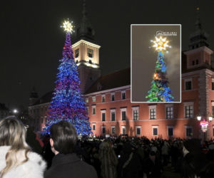 Puszczali fajerwerki, podpalili choinkę na Placu Zamkowym! Strażacy w akcji