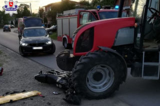 Ciągnikiem rolniczym wjechał w 19-letnią motocyklistkę. Traktorzysta nie miał uprawnień