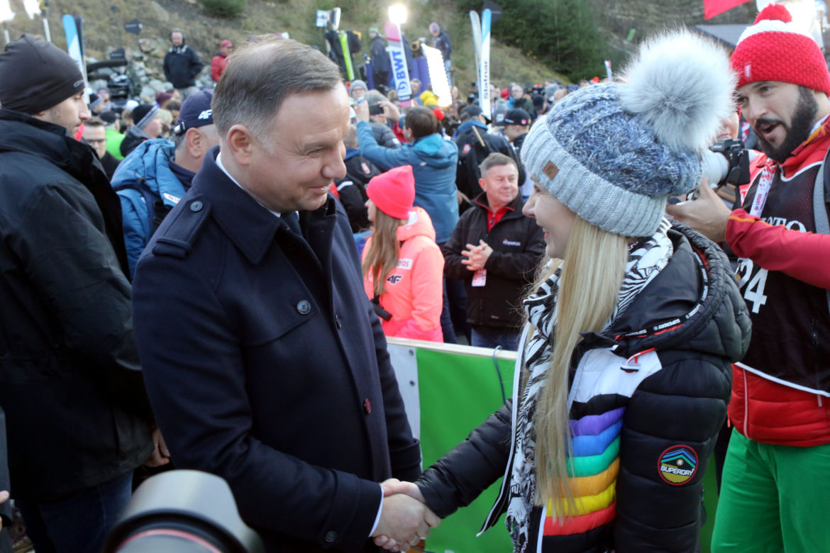 Andrzej Duda na konkursach skoków