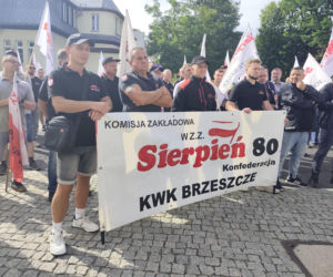 Protest górników i hutników