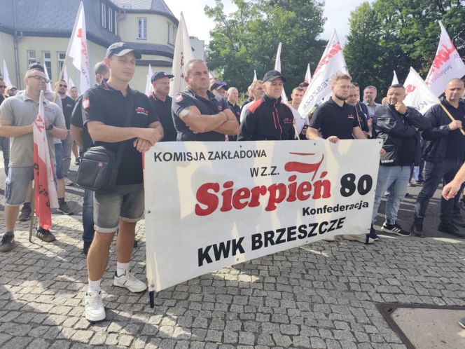 Protest górników i hutników