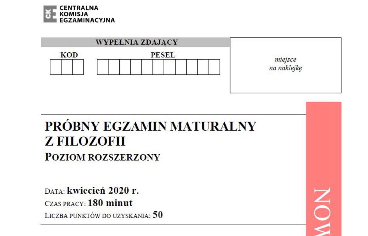 Matura próbna 2020 - filozofia